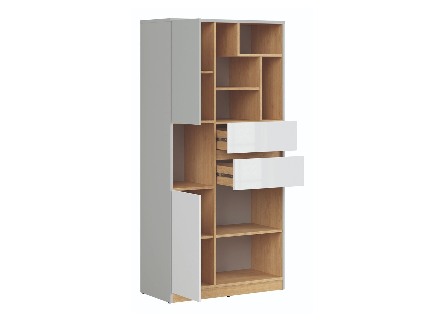 Könyvespolc Nuevaru 107 (Fényes fehér)