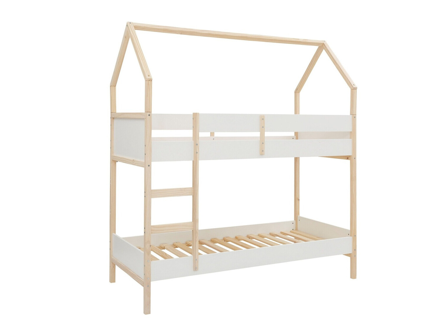 Emeletes ágy Fenmele 101 (Fehér + Világos fa)