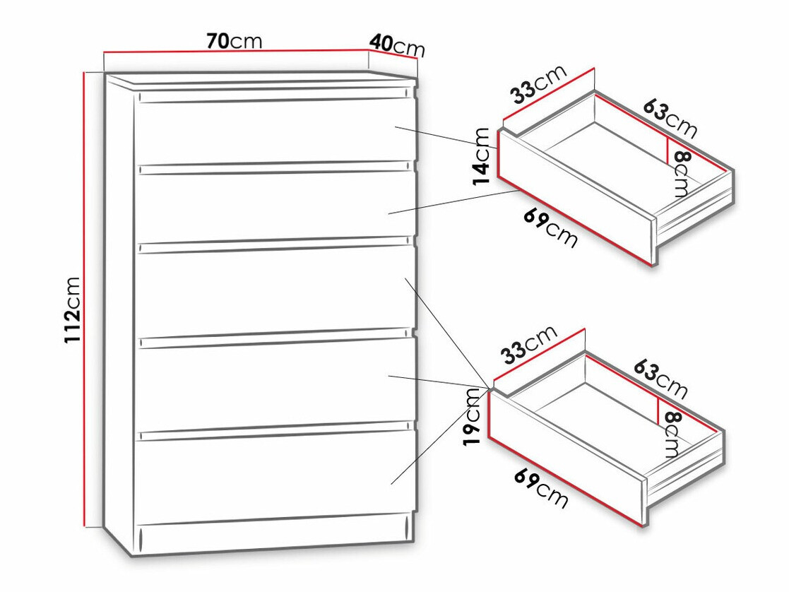 Komód Comfivo Structor IV (Fehér)