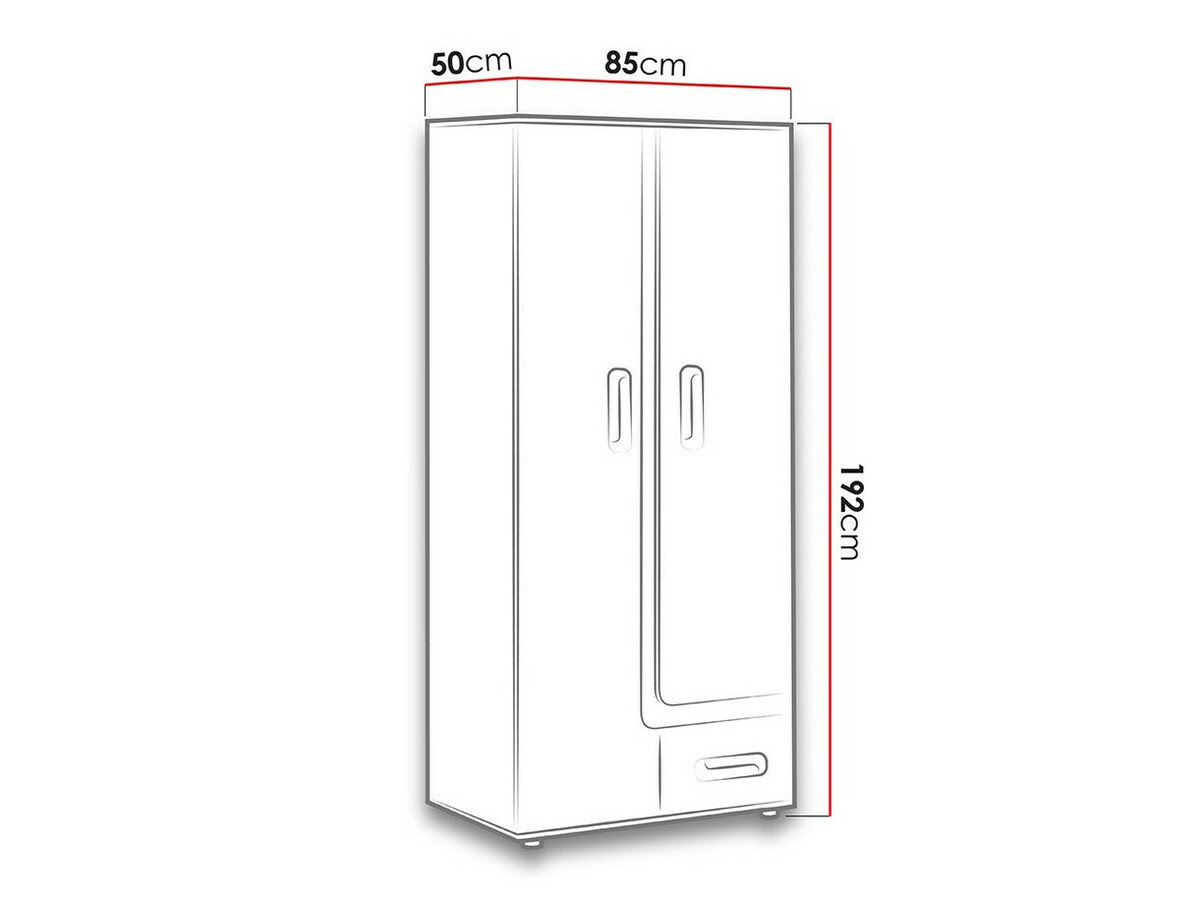 Gardróbszekrény Levtala 101 (Antracit + Fehér + Türkiz)