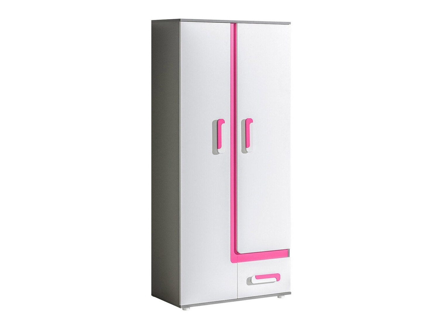 Könyvespolc Levtala 103 (Antracit + Fehér + Rózsaszín)