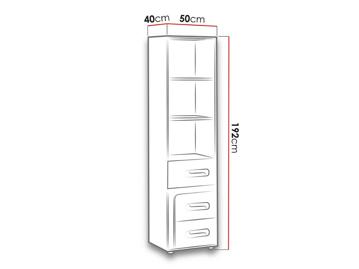 Könyvespolc Levtala 105 (Antracit + Fehér)