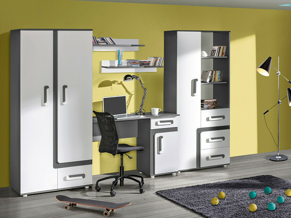 Fali polc Levtala 111 (Antracit + Fehér)