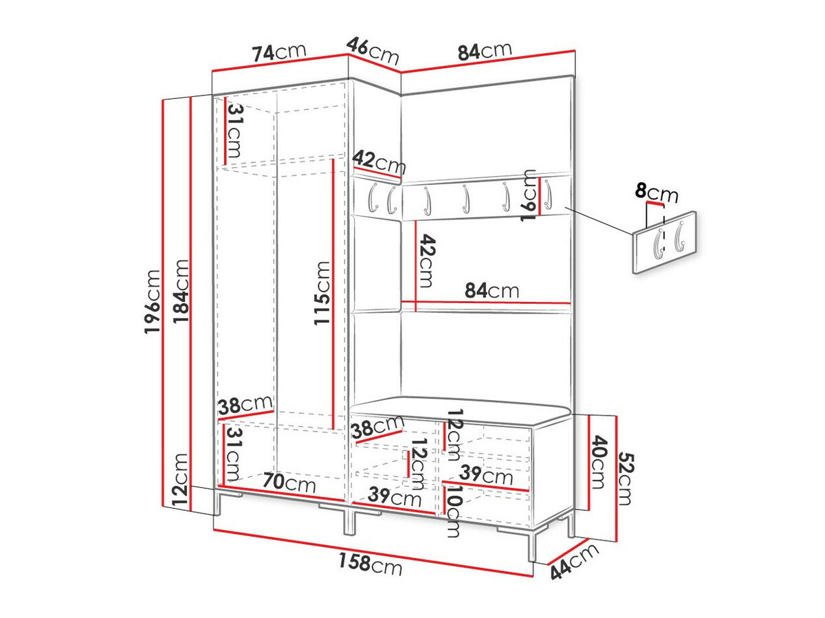 Előszoba garnitúra Tivsoa 107 (Manila 02)