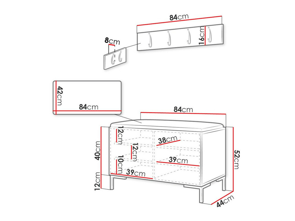 Előszoba garnitúra Nomal VIII (Lágy öko-bőr 017)
