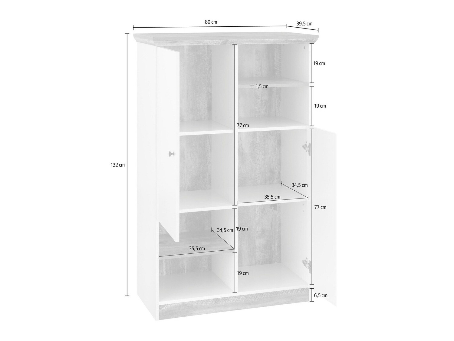 Könyvespolc Felmave 103 (Fehér + Tölgy)