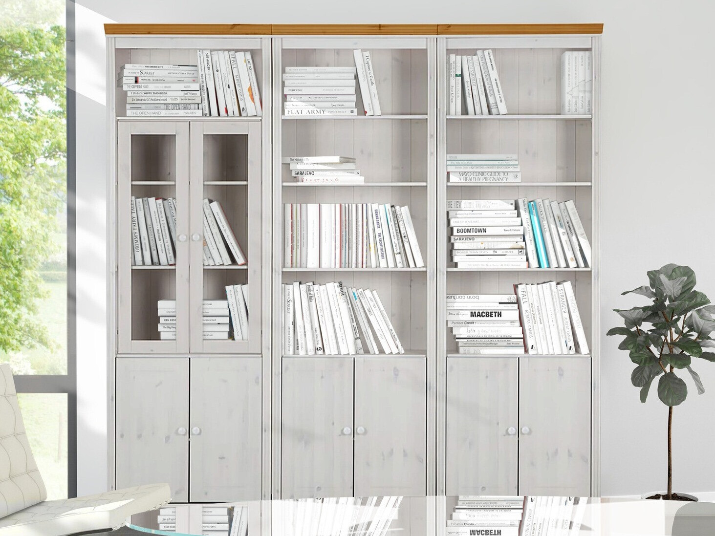 Polc szett Saltoro 111 (Fehér + Mézes tölgy)