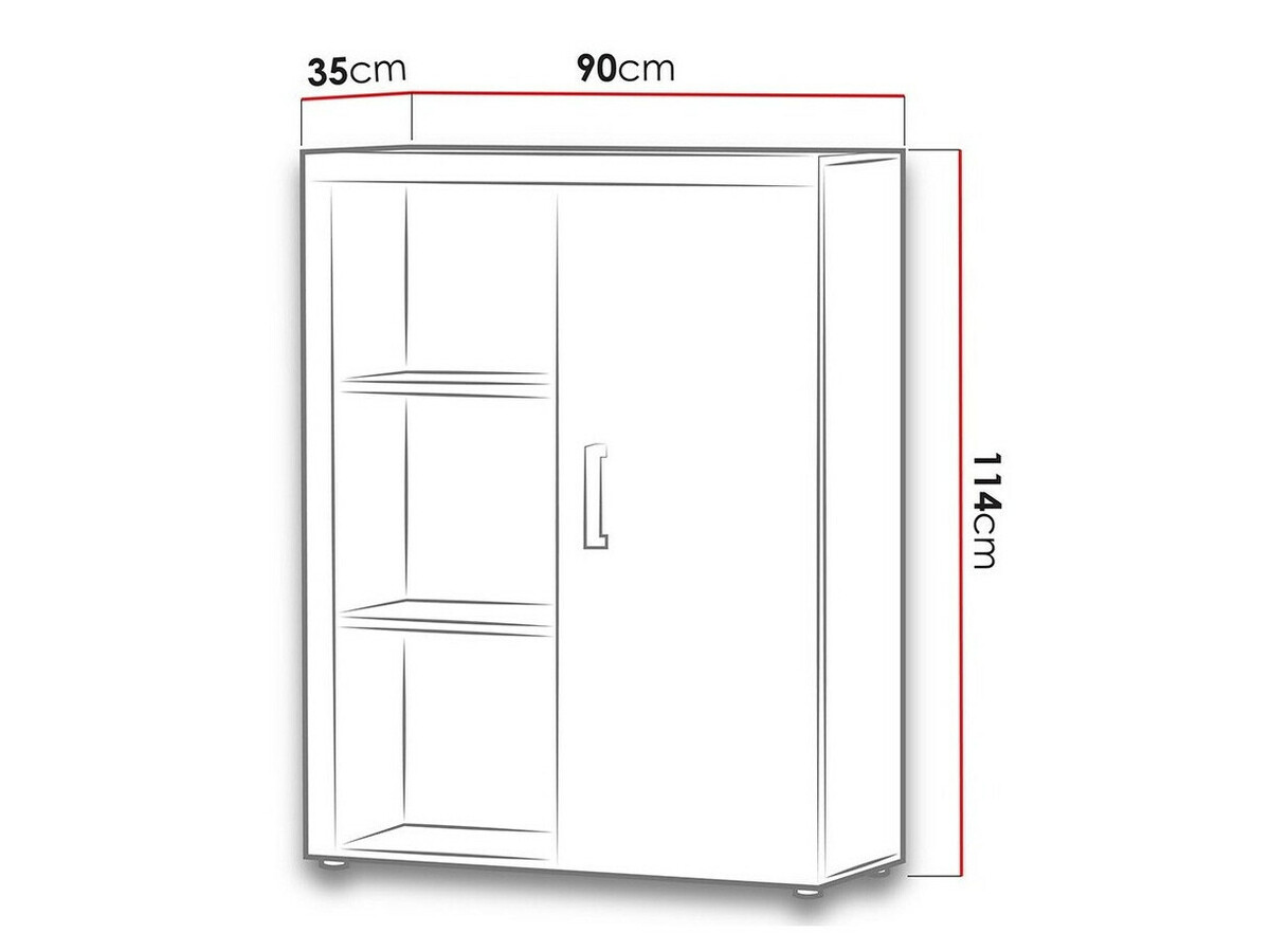 Szekrény Odebeli 102 (Fehér + Fényes fehér)