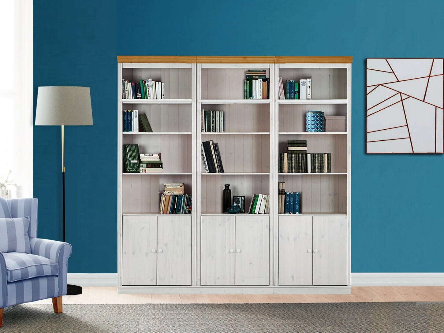 Polc szett Saltoro 117 (Fehér + Mézes tölgy)