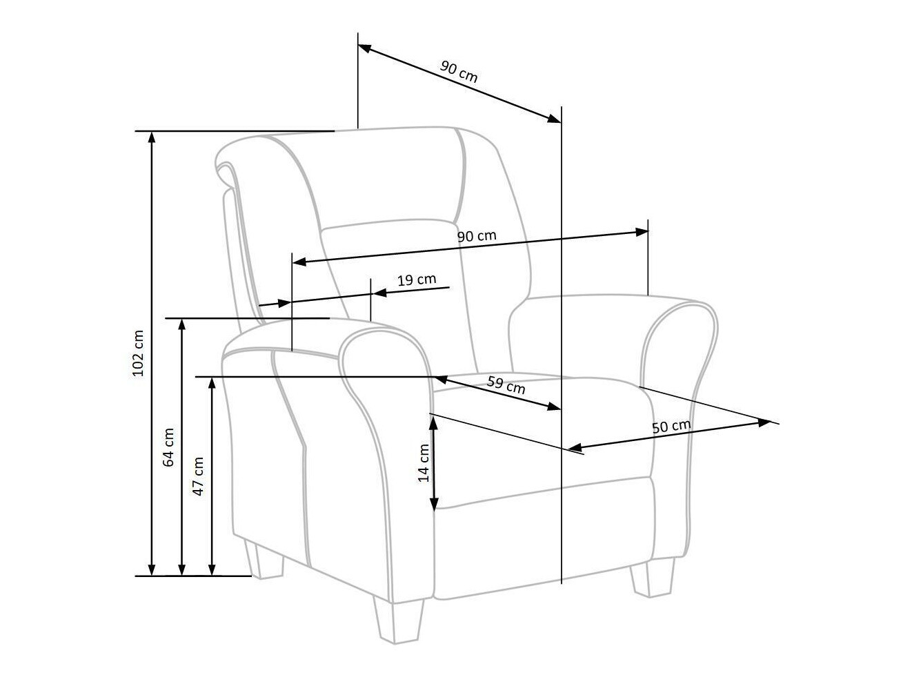 Relax fotelágy Houston 848 (Kék + Bükkfa)