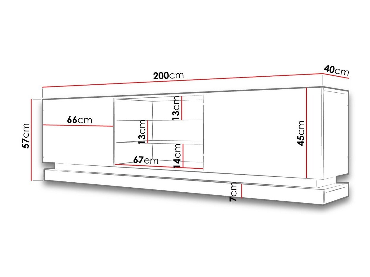 TV-állvány Charlotte 128 (Fehér + Fényes fehér)