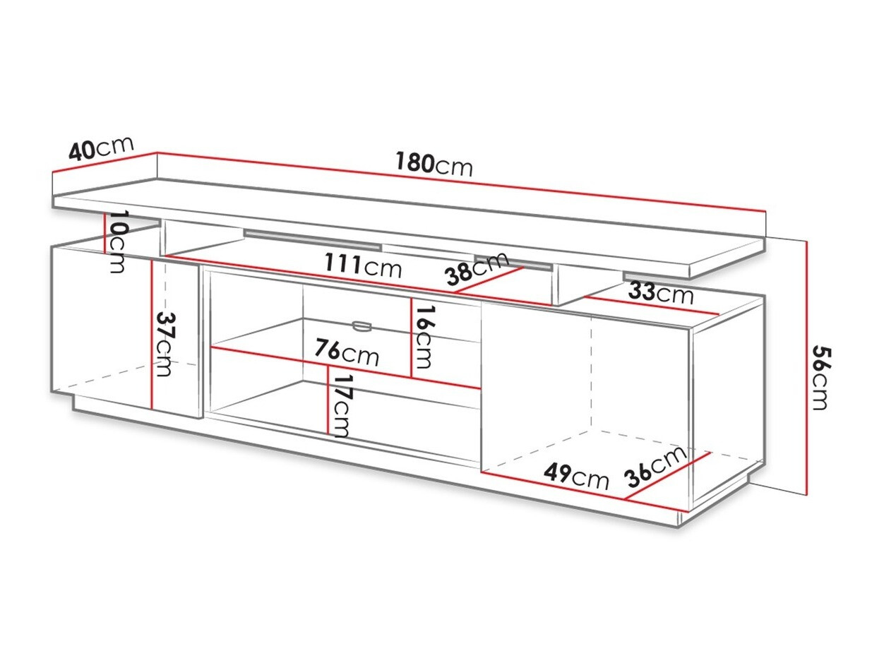 TV-állvány Figura (Fehér + Fényes fehér)