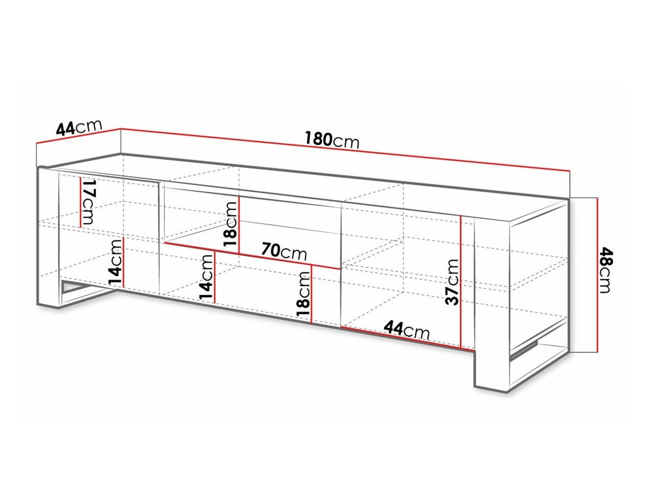TV-állvány Nolvoi 100 (Wotan tölgy + Antracit)