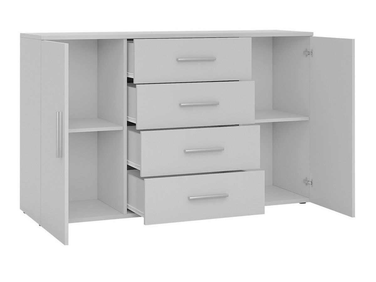 Komód Charlotte 118 (Fehér + Fényes fehér)