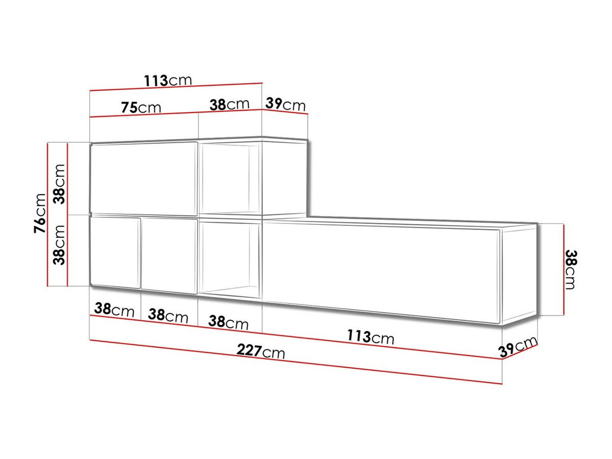 TV-állvány Corbele 114 (Fehér)