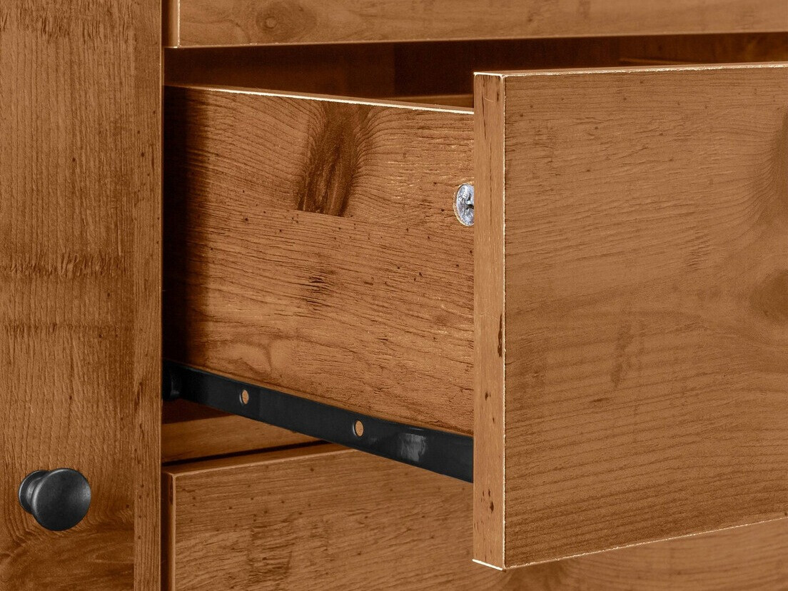 Komód Larnovo 103 (Sötét tölgy + Fekete)