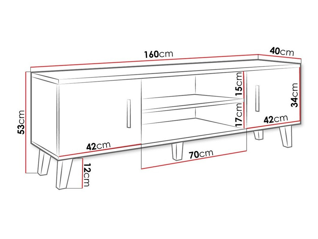 TV-állvány Larfloi 108 (Fehér + Sonoma tölgy)