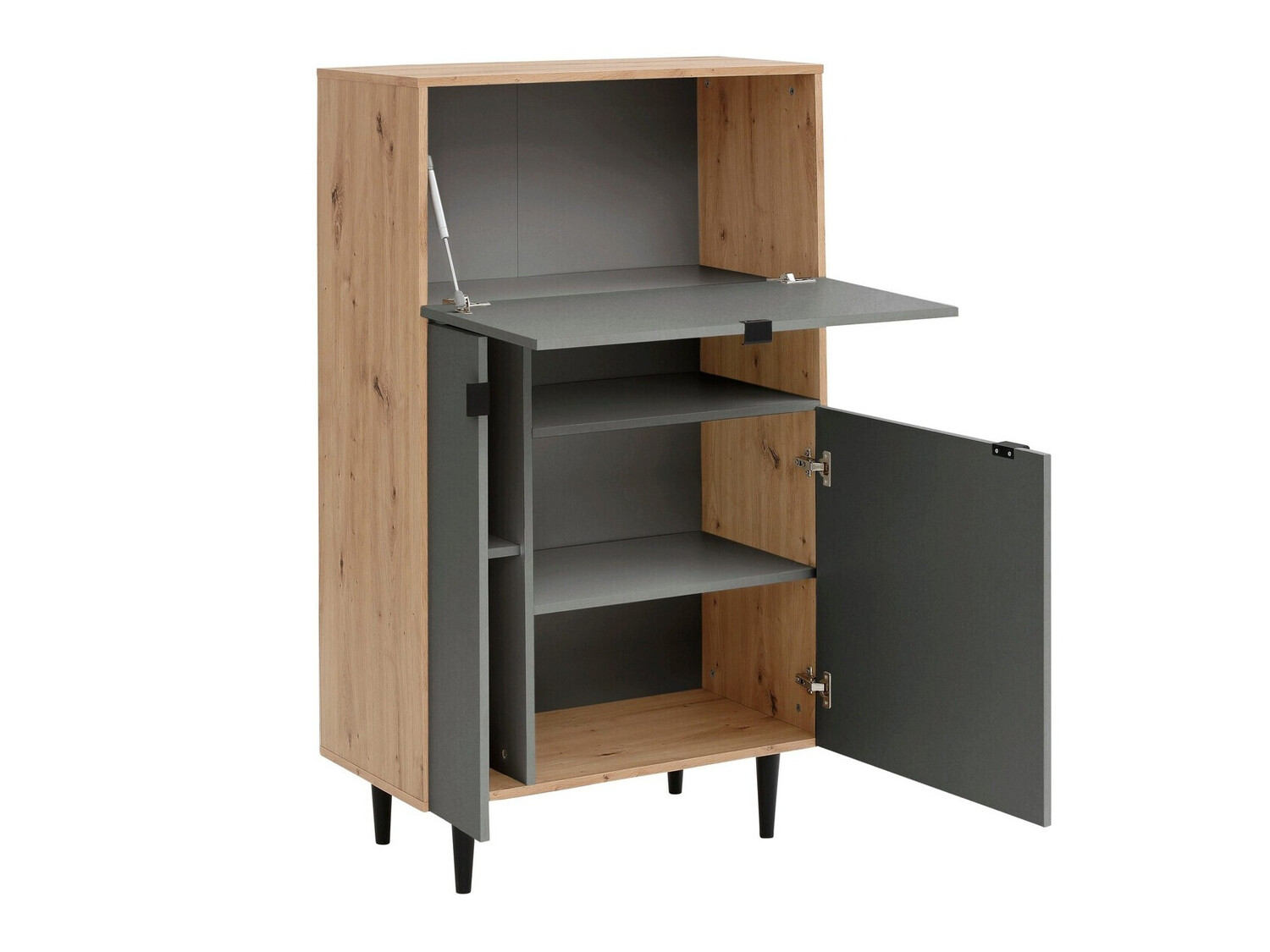 Szekrény Denton 1436 (Szürke + Artisan tölgy)