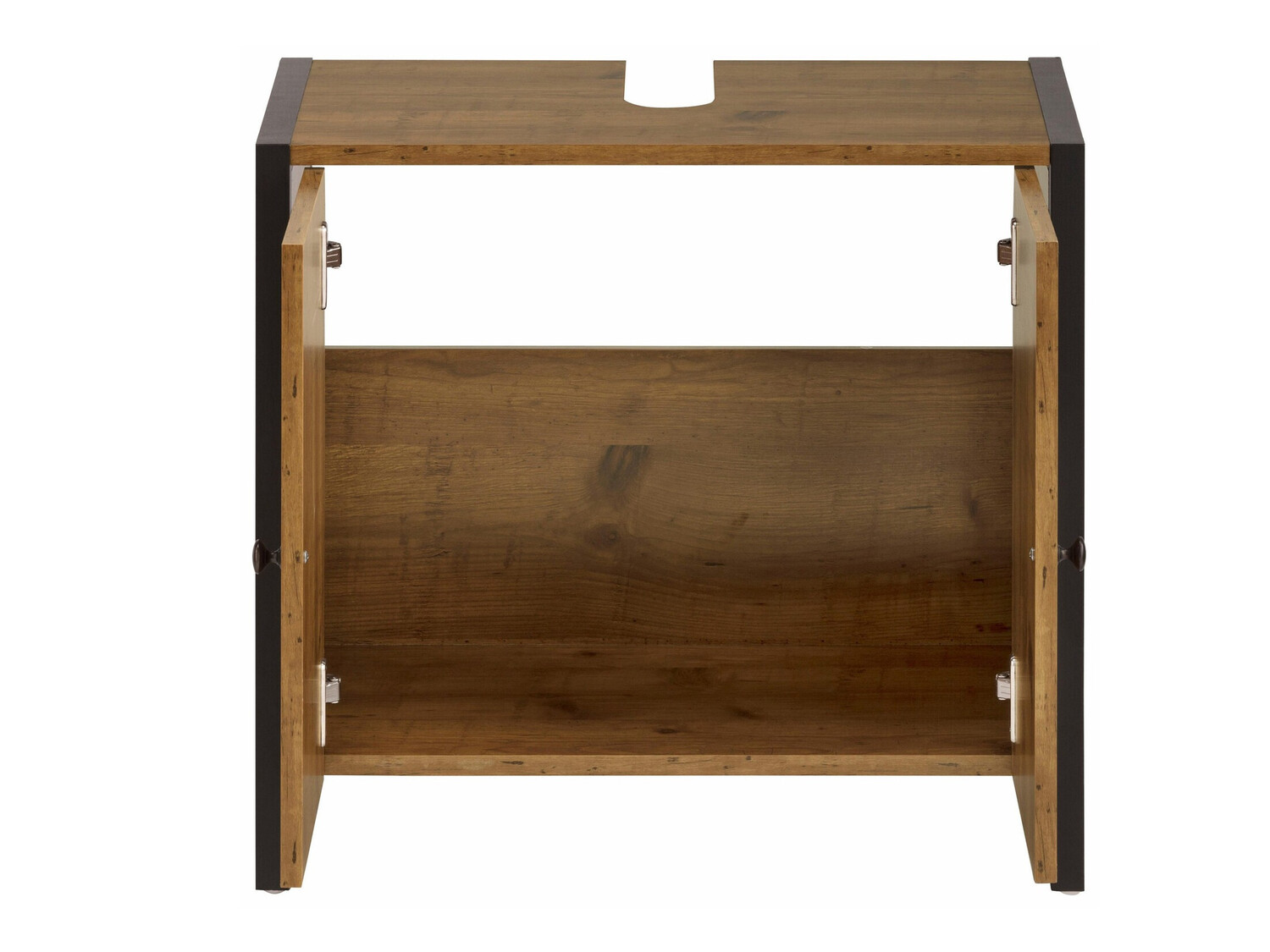 Mosdó alatti álló szekrény Larnovo 113 (Sötét tölgy + Fekete)