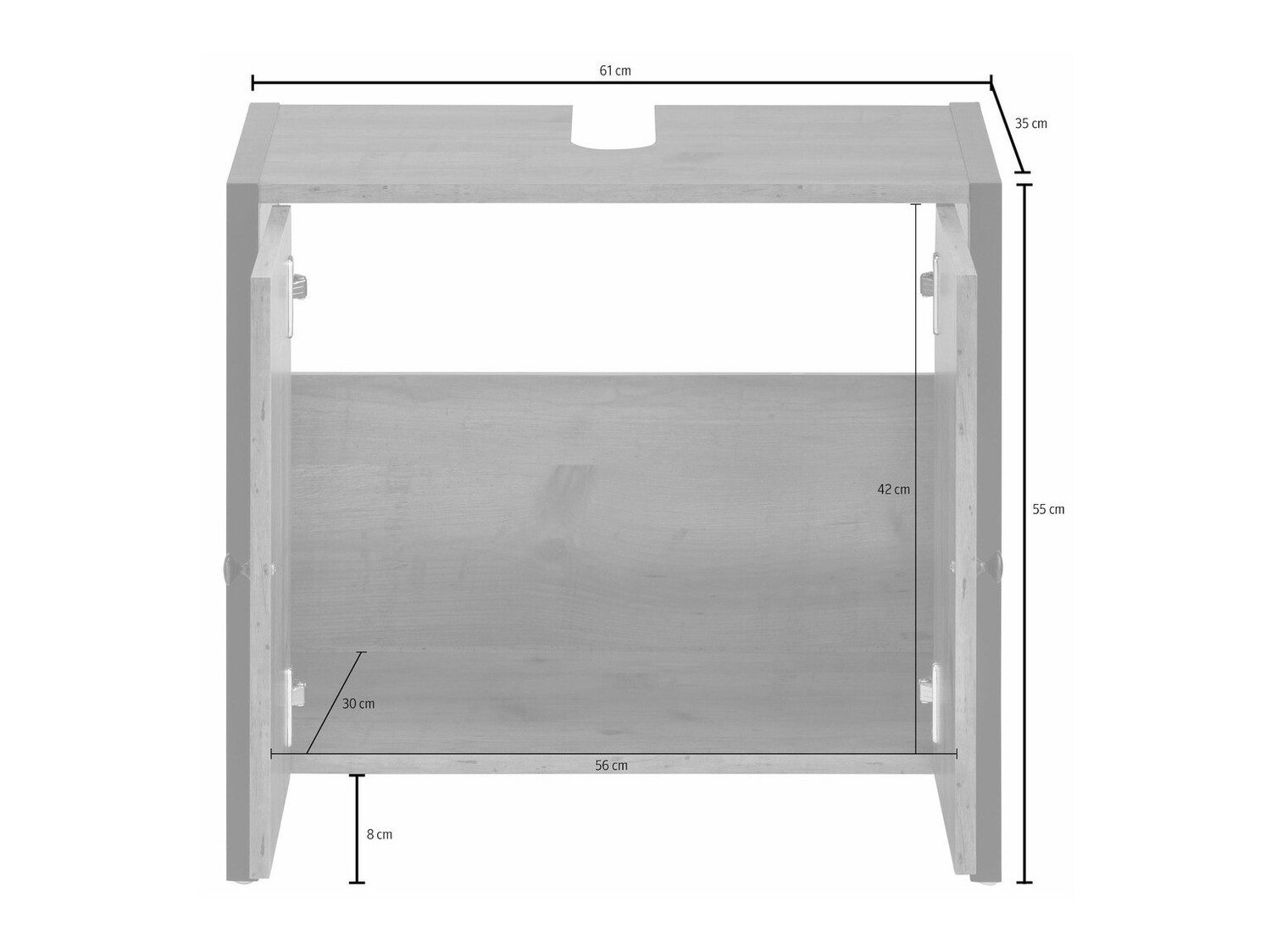 Mosdó alatti álló szekrény Larnovo 113 (Sötét tölgy + Fekete)