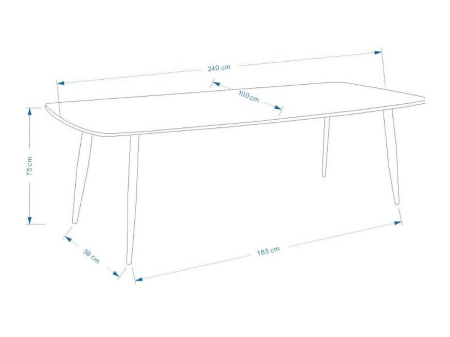 Asztal Dallas 131 (Fehér + Fekete)