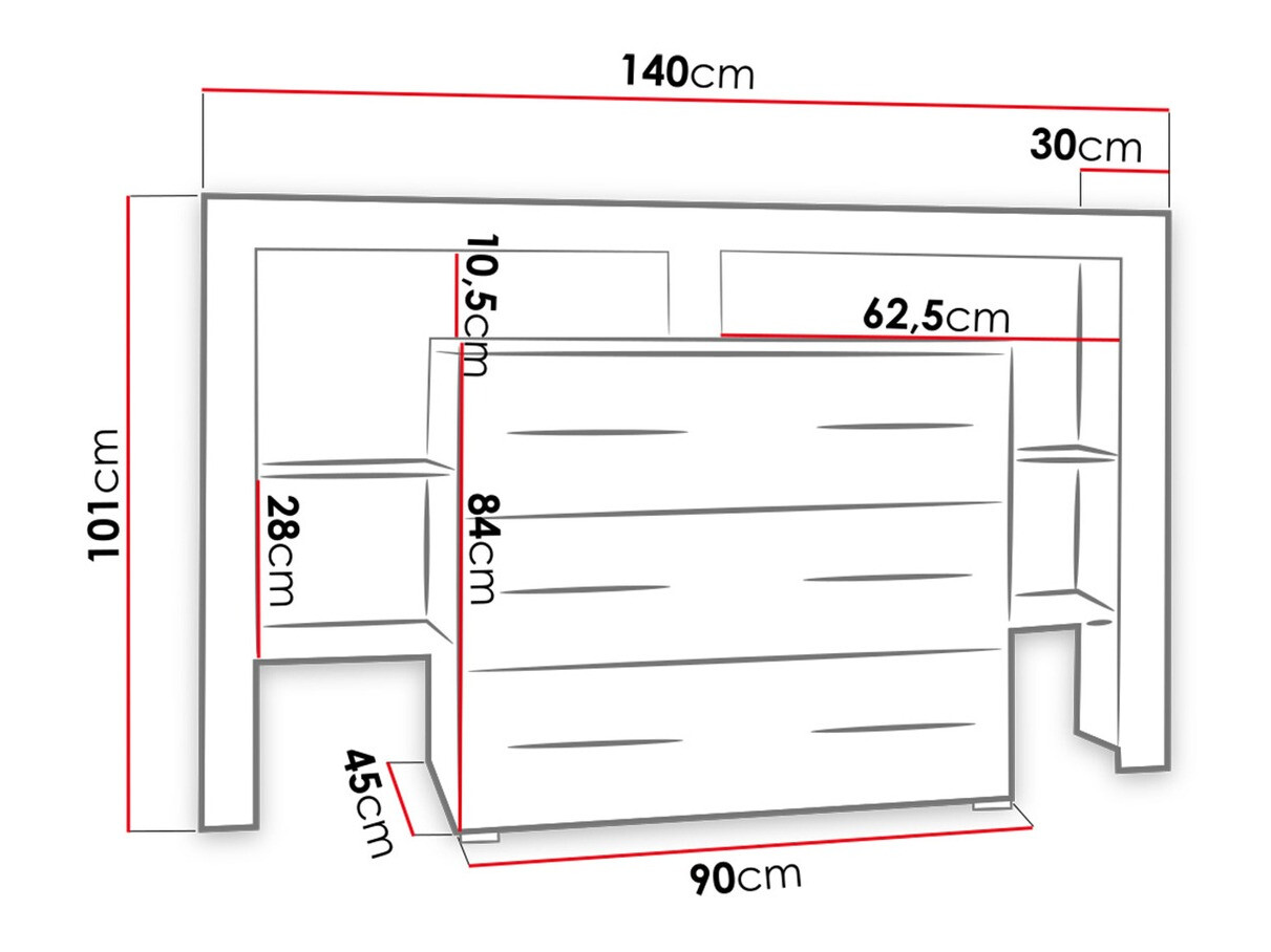 Komód Aestas I (Fehér + Fényes fekete)