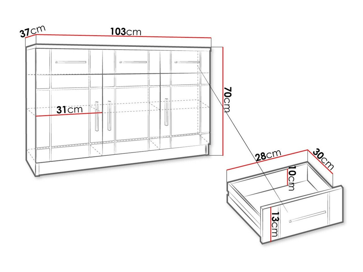 Komód Bacces I (Sonoma tölgy)