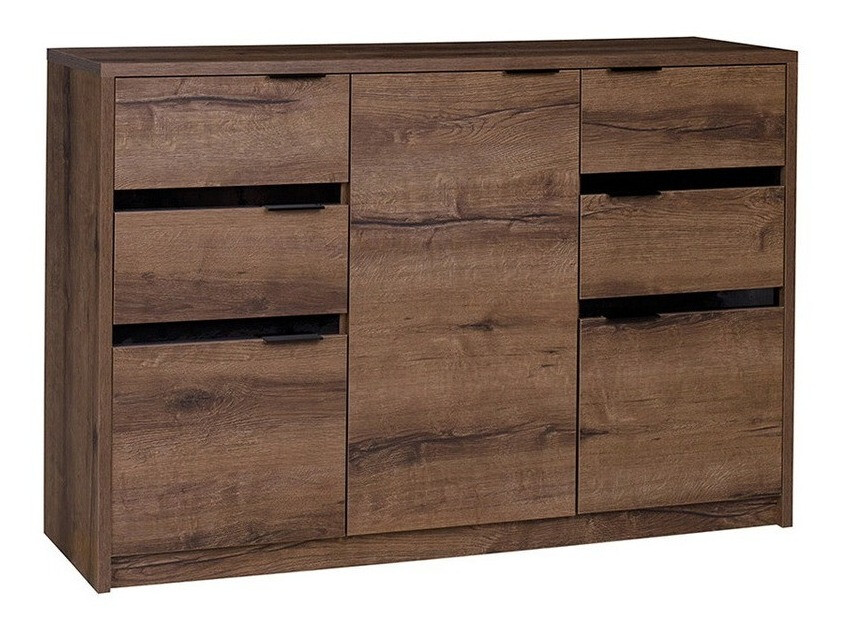 Komód Fivelbo 101 (Monastery tölgy + Fényes fekete)