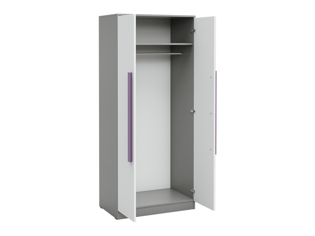 Gardróbszekrény Akron C100 (Szürke + Fehér + Lila)