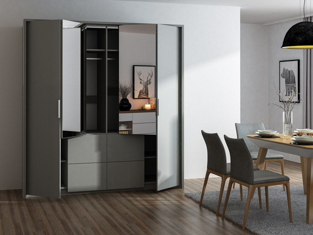 Gardróbszekrény Honolulu 139 (Szürke)