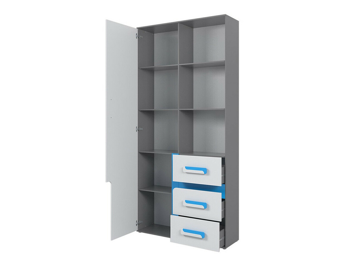 Gyerekszoba garnitúra Levtala 122 (Antracit + Fehér + Rózsaszín)