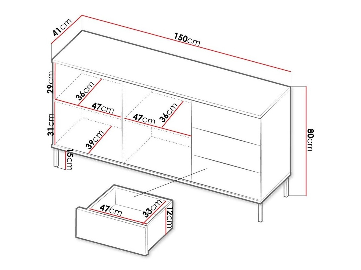 Komód Lomsore 104 (Fehér)