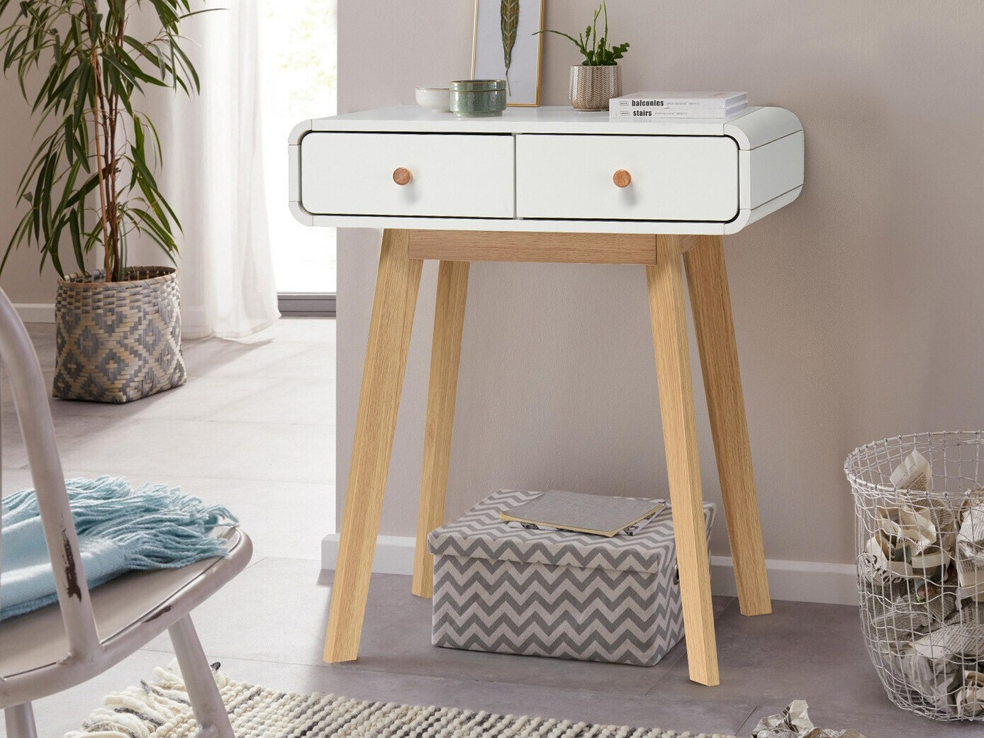 Konzolasztal Elbtena 106 (Fehér + Tölgy)