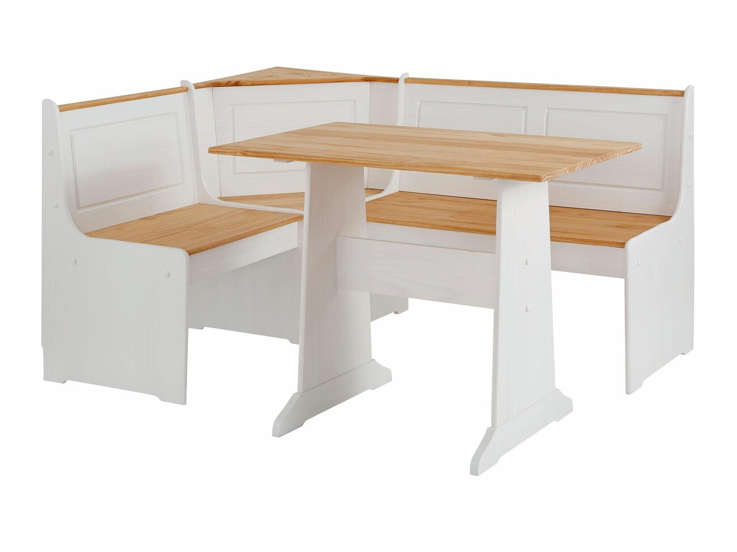 Sarok étkező garnitúra Denton 204 (Fehér + Fenyő)