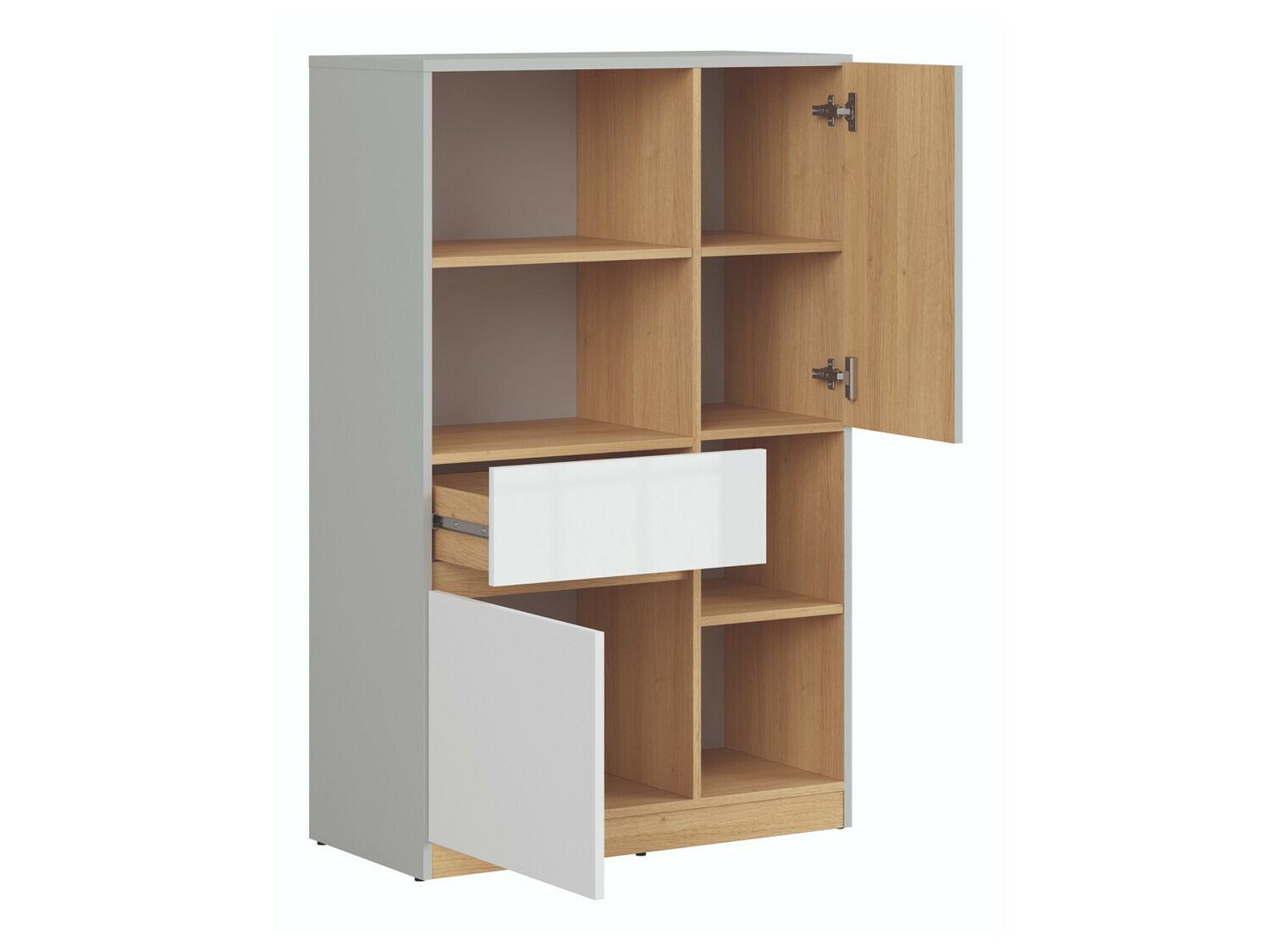 Könyvespolc Nuevaru 101 (Fényes fehér)