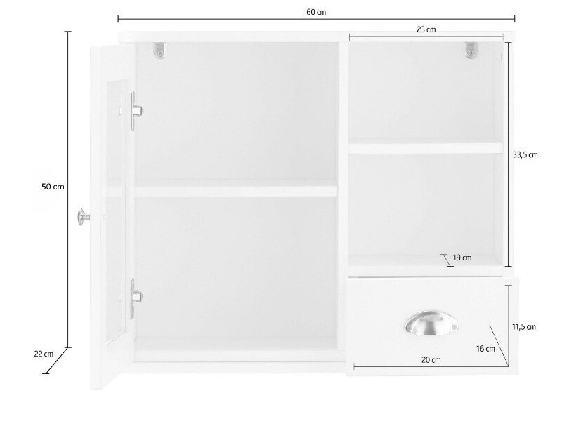 Fürdőszoba tükörszekrény Elmvene 100 (Szürke)