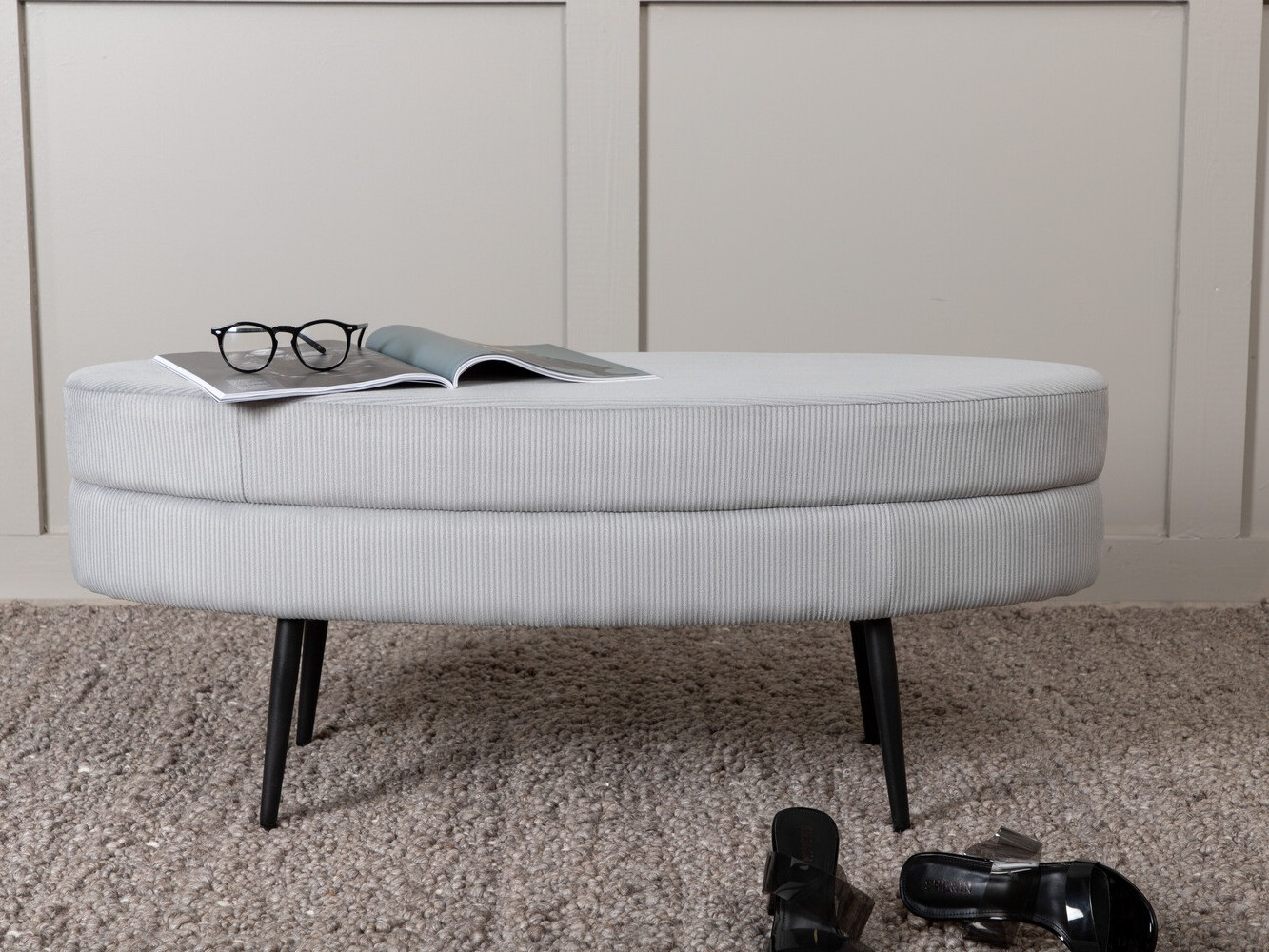 Kárpitozott pad Dallas 2920 (Szürke + Fekete)