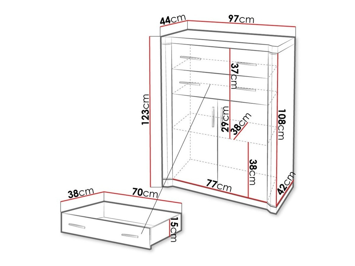 Komód Lorelie 105 (Sonoma tölgy)