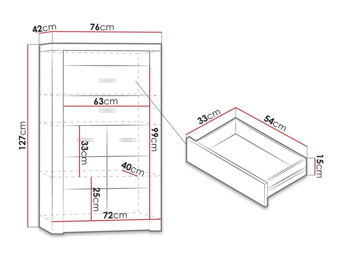 Komód Serfeno 103 (Kőrisfa)