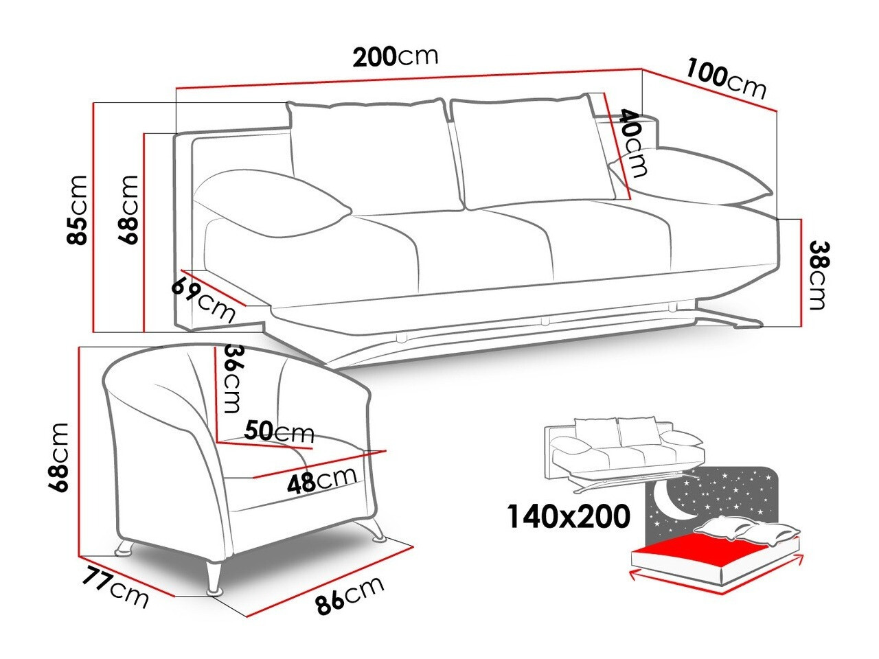 Kárpitozott bútorok Velum (Soft 020)
