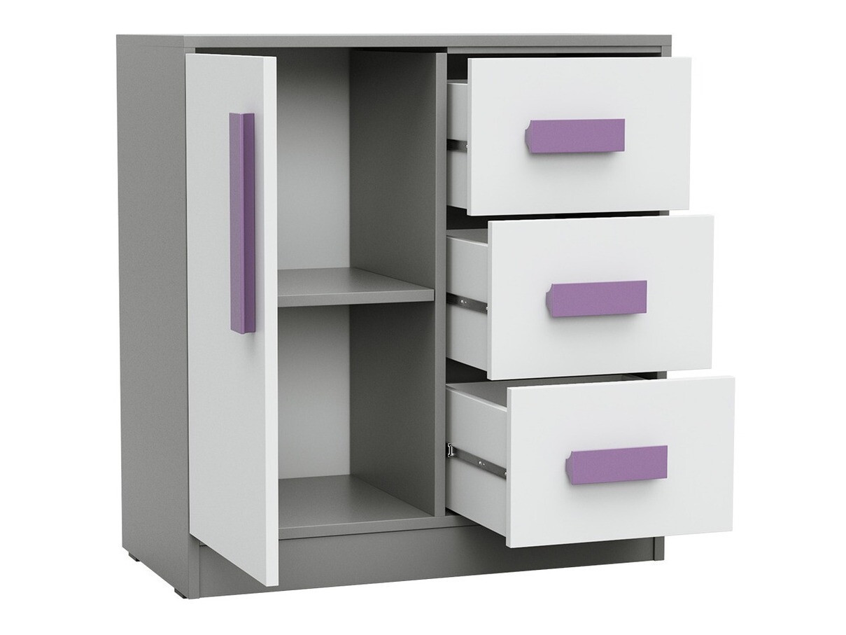 Komód Akron C110 (Szürke + Fehér)