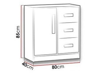 Komód Akron C110 (Szürke + Fehér)