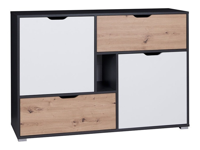 Komód Providence H103 (Grafit + Artisan tölgy + Fehér)