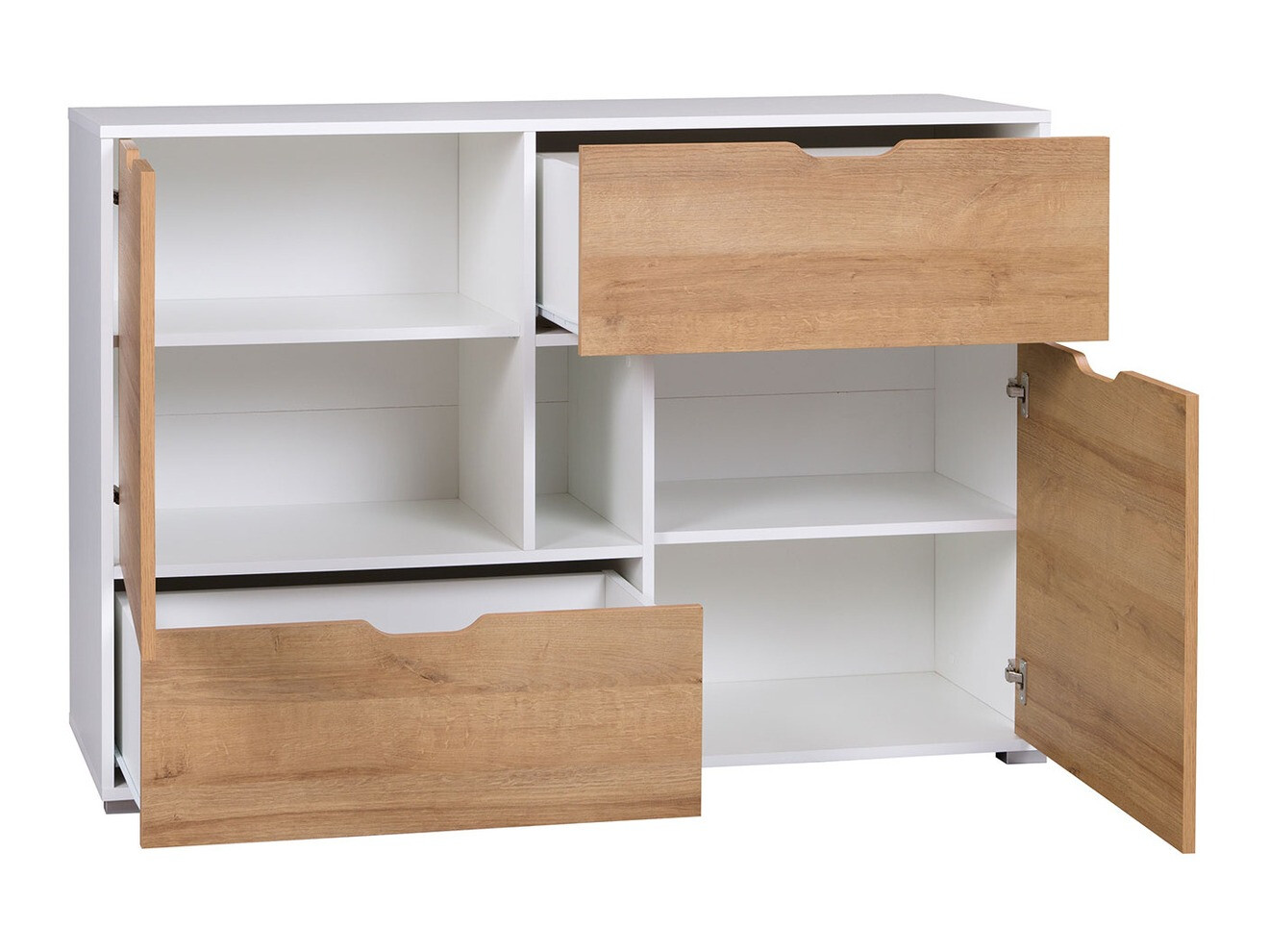 Komód Providence H103 (Grafit + Artisan tölgy + Fehér)