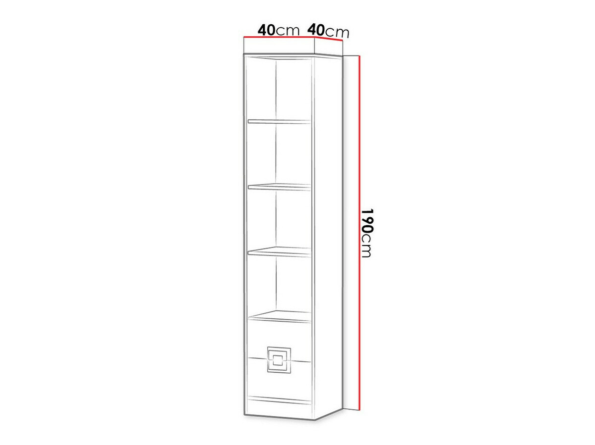 Könyvespolc Balvire 107 (Világos tölgy + Fehér + Szürke)