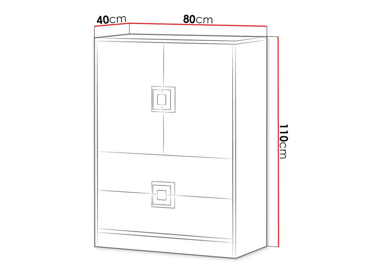 Komód Balvire 109 (Világos tölgy + Fehér + Rózsaszín)