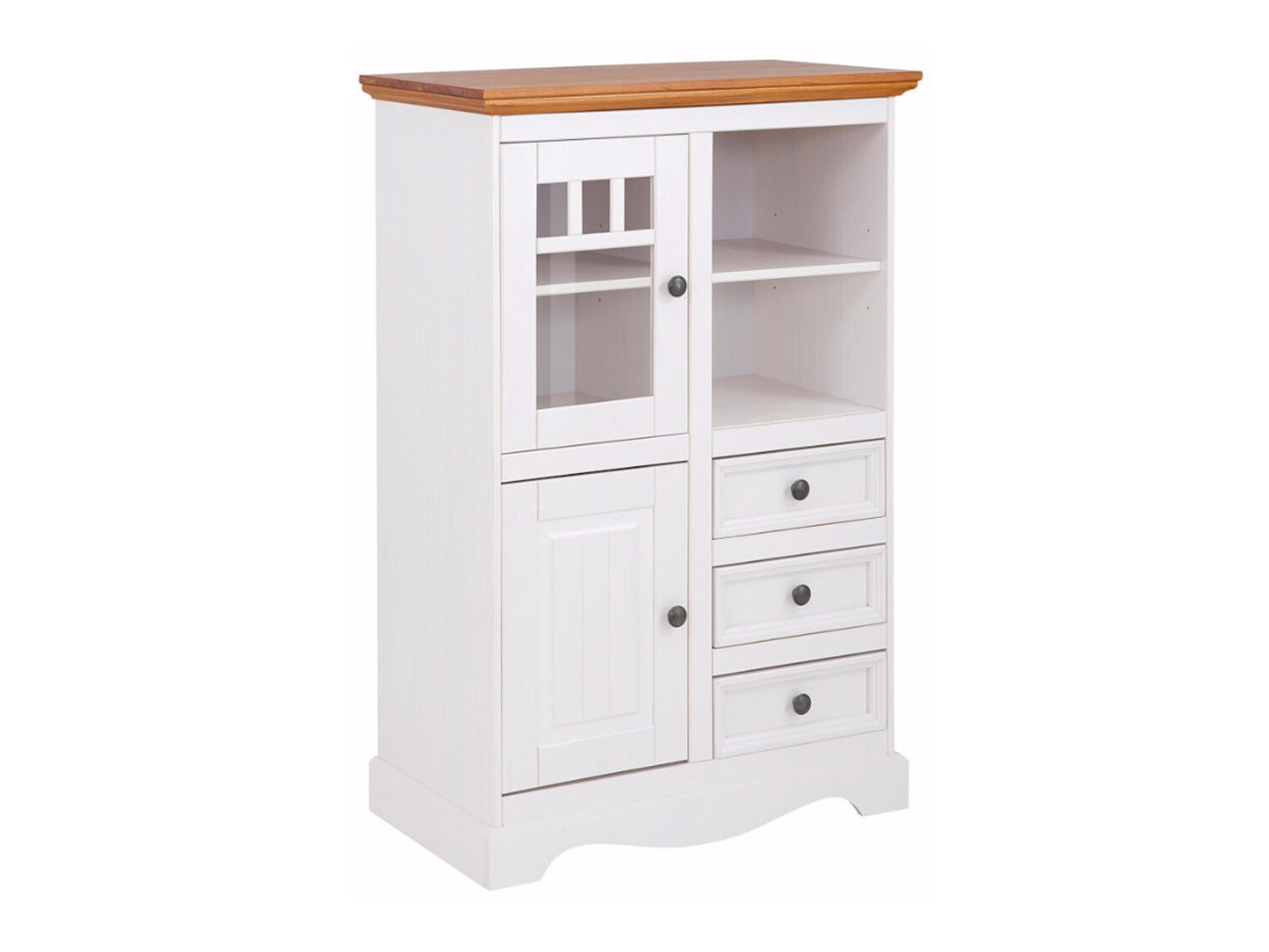 Komód Fentivo 104 (Fehér + Mézes tölgy)