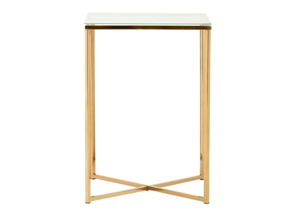 Kisasztal Concept 55 141 (Sárgaréz + Fehér márvány)