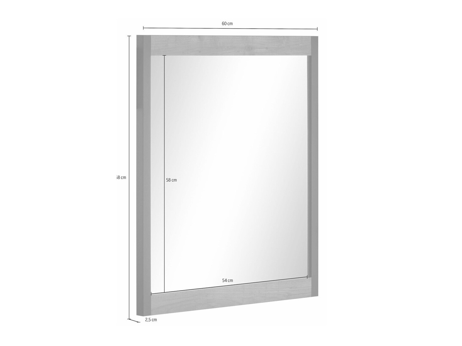 Tükör Larnovo 114 (Sötét tölgy + Fekete)