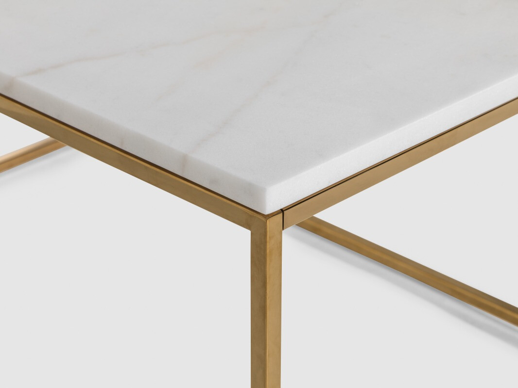 Dohányzóasztal Concept 55 145 (Fehér márvány + Arany)
